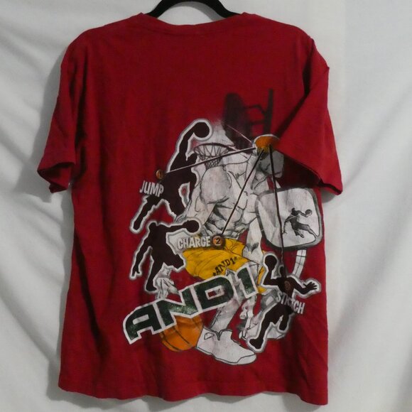 AND1 Logic | XL - extra large 18/20 kids | Red Graphic Basketball Tee - T-Shirt - Picture 2 of 15